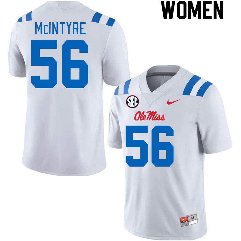 Women #56 Reece McIntyre Ole Miss Rebels 2024 New Uniforms College Football Jerseys Stitched-White